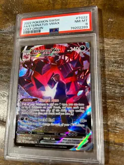 POKEMON 2022 SWSH Lost Origin Full Art ETERNATUS VMAX #TG22 PSA 8 RARE - Image 1