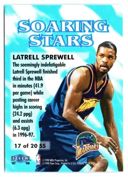 1997-98 Fleer - Soaring Stars Latrell Sprewell #17 SS - Image 2