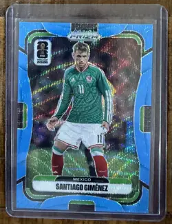 2026 Prizm World Cup Blue Wave Prizm /225 #291 Santiago Gimenez Mexico - Image 1