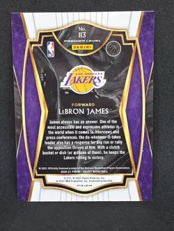 2020-21 Panini Select - Premier Level LeBron James #113 Red White Orange Shimmer - Image 2