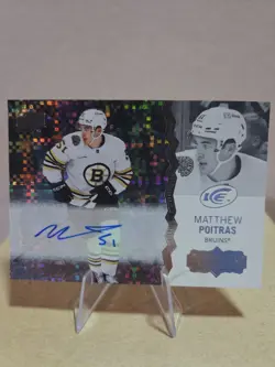 2023-24 Upper Deck Ice Extended Rookies Matthew Poitras #258 White Snowflake RC - Image 1