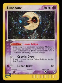 Pokemon Card Lunatone 8/100 Cosmos Foil Holo Sandstorm Rare Vintage LP 2003 (1) - Image 1