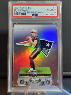 2024 Panini Certified Drake Maye Franchise Foundations PSA 10 LOW POP #7 - Image 1