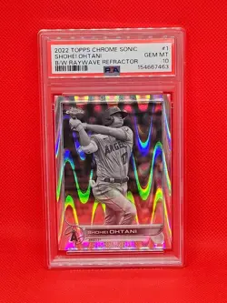 2022 Topps Chrome Sonic - Shohei Ohtani #1 B & W RayWave Refractor - PSA 10 - Image 1
