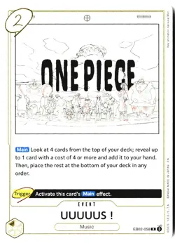UUUUUS! EB02-058 Rare Extra Booster: Anime 25th Collection One Piece Foil NM - Image 1