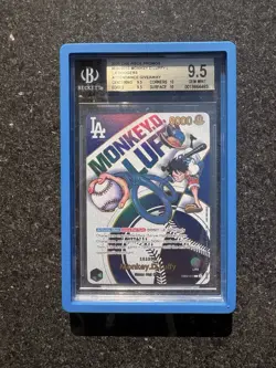 Bandai One Piece Monkey D. Luffy EB02-010 Leader Promo BGS 9.5 LA Dodgers Day - Image 2