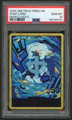 2025 ONE PIECE PRB02 PREMIUM BOOSTER VOL. 2 ENGLISH MARCO GOLD DON!! PSA 10 - Image 1