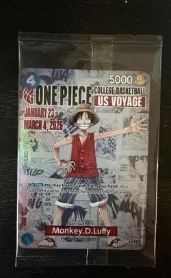 Monkey D. Luffy P-055 College Basketball US Voyage Promo Factory Sealed Illinois - Image 1