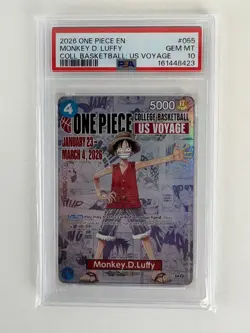 2026 One Piece En Coll Basketball US Voyage #055 Monkey D. Luffy PSA 10 GEM MINT - Image 1