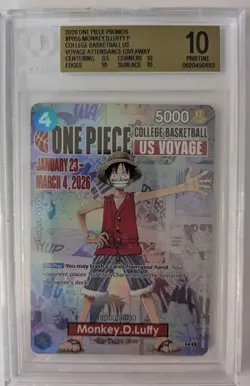 MONKEY D. LUFFY - BGS 10 PRISTINE GOLD - PROMOS BASKETBALL US VOYAGE #P-055 - Image 1