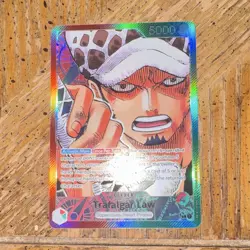 Bandai One Piece Card Game Trafalgar Law OP01-002 Romance Dawn Alt Art Foil 5000 - Image 1
