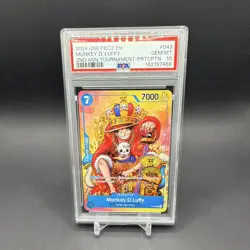 One Piece Monkey D. Luffy P-043 2nd Anniversary Stamped Promo English PSA 10 - Image 1