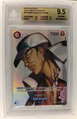 One Piece TCG Sakazuki OP02-099 SP Alt Art Kingdoms of Intrigue BGS 9.5 - Image 1