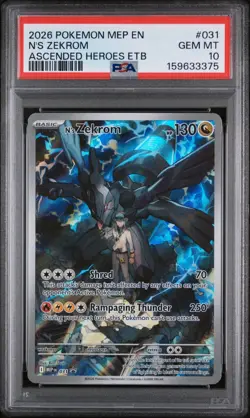 2026 Pokemon Ascended Heroes N’s Zekrom MEP ETB Promo #031 PSA 10 English - Image 1