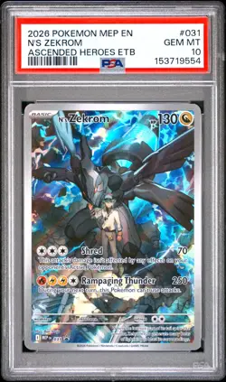 PSA 10 N's Zekrom 031 MEP Black Star Promo Ascended Heroes ETB Elite Trainer Box - Image 1