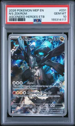 2026 Pokemon Ascended Heroes N’s Zekrom MEP ETB Promo #031 PSA 10 English - Image 1
