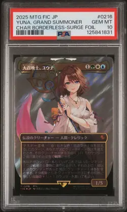 Mtg FF Yuna, Grand Summoner 0216 Character Borderless-surge Foil Japanese PSA 10 - Image 1