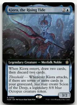Kiora, the Rising Tide (Extended Art) #455 (NM) Foundations FDN Magic MTG - Image 1