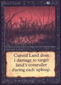 [1x] Cursed Land Slight Play, English Unlimited Edition MTG Magic - Image 1