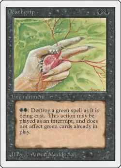 [1x] Deathgrip Slight Play, English Unlimited Edition MTG Magic - Image 1