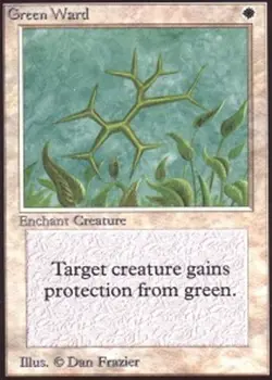 [1x] Green Ward Slight Play, English Unlimited Edition MTG Magic - Image 1