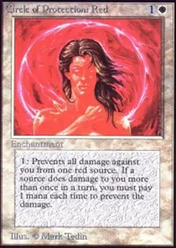 [1x] Circle of Protection: Red Slight Play, English Unlimited Edition MTG Magic - Image 1