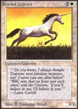[1x] Pearled Unicorn Near Mint, English Unlimited Edition MTG Magic - Image 1