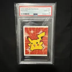 PSA 10 GEM MINT 1999 MERLIN POKEMON 165 PIKACHU Nintendo Series 1 - Image 1