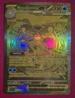 Gold Mega Greninja EX 122/086 Mega Hyper Rare - Chaos Rising NM 2026 Pokemon - Image 1