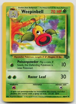 WEEPINBELL 48/64 UNCOMMON JUNGLE POKEMON UNLIMITED LP - Image 1