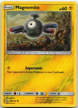 MAGNEMITE 58/236 COMMON UNIFIED MINDS POKEMON REVERSE HOLO LP - Image 1
