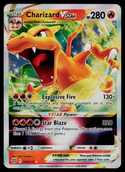 CHARIZARD VSTAR 018/172 HOLO VSTAR RARE BRILLIANT STARS POKEMON NM - Image 1