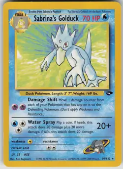 Pokemon TCG Sabrina's Golduck Rare Gym Challenge 030/132 - Image 1