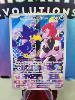 Team Rockets Murkrow Pokemon Destined Rivals 200/182 Illustration Rare Full Art - Image 1