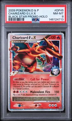 2009 POKEMON DIAMOND & PEARL BLACK STAR PROMO HOLO #DP45 CHARIZARD G LV.X PSA 8 - Image 1
