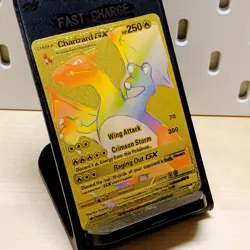 Charizard GX Rainbow 150/147 ENG Metal Gold Fan Art Card Pokemon PROMO - Image 1