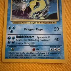 Pokemon TCG Gyarados 6/102 Base Set Stage 1 Water Holo Rare English Card - Image 3
