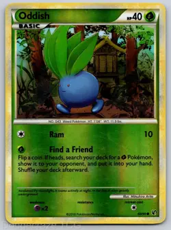 Oddish 60/90 Common HGSS Undaunted Pokemon Reverse Holo LP - Image 1