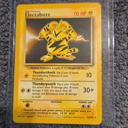 Pokemon TCG Electabuzz Base Set 020/102 Rare Unlimited English 70 HP - Image 1