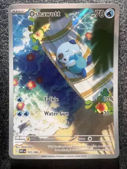 Oshawott 105/086 Illustration Rare Pokemon Card NM - Image 1