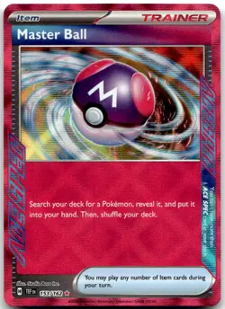 Master Ball 153/162 ACE SPEC Rare Temporal Forces Pokemon Holo Near Mint - Image 1