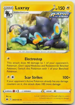 Pokemon Luxray Rare 043/159 Crown Zenith LP sui - Image 1