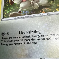 Pokemon TCG Smeargle Confetti Holo Error Holo Bleed Rare Card - Image 4