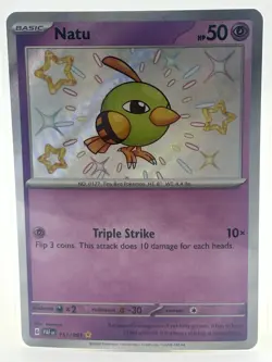 The Pokemon Company Natu SV Paldean Fates 151/091 Shiny Rare Holo ENG 50 HP - Image 1