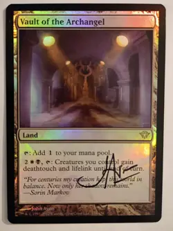 Magic The Gathering - 1x Signed Foil Vault of the Archangel (mtg) Dark Ascension - Image 1