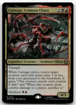 Carnage, Crimson Chaos #125 (Foil) (NM) Spider-Man SPM Magic MTG - Image 1