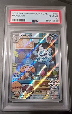 Pokemon TCG Vanillish 190/182 Holiday Calendar PSA 10 Full Art Holo 2025 - Image 1
