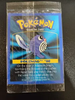 Poliwag#60/Geodude#74 - Kelloggs Game Tip Pokemon Sealed 3 Card Booster Pack - Image 2