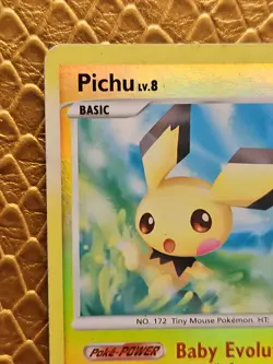 Pokemon - Pichu 45/100 Platinum Reverse Holo Burger King Promo Stamped HP - Image 2