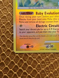 Pokemon - Pichu 45/100 Platinum Reverse Holo Burger King Promo Stamped HP - Image 5